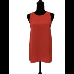 LUSH Poinsettia Red Sleeveless Semi Sheer Top Size XS NWT